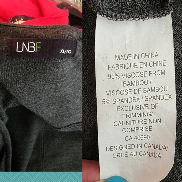 LNBF Gray Bamboo Viscose Open Front Waterfall Cardigan - Picture 4 of 4